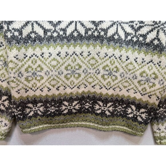 Croft & Barrow Womens Cardigan Sweater Knit Long Sleeve Size XL Multi Snowflakes - Picture 10 of 11